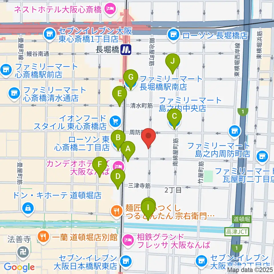 ツタヤ楽器周辺のコンビニエンスストア一覧地図