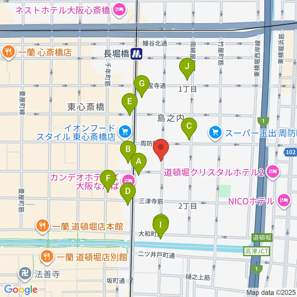 ツタヤ楽器周辺のコンビニエンスストア一覧地図