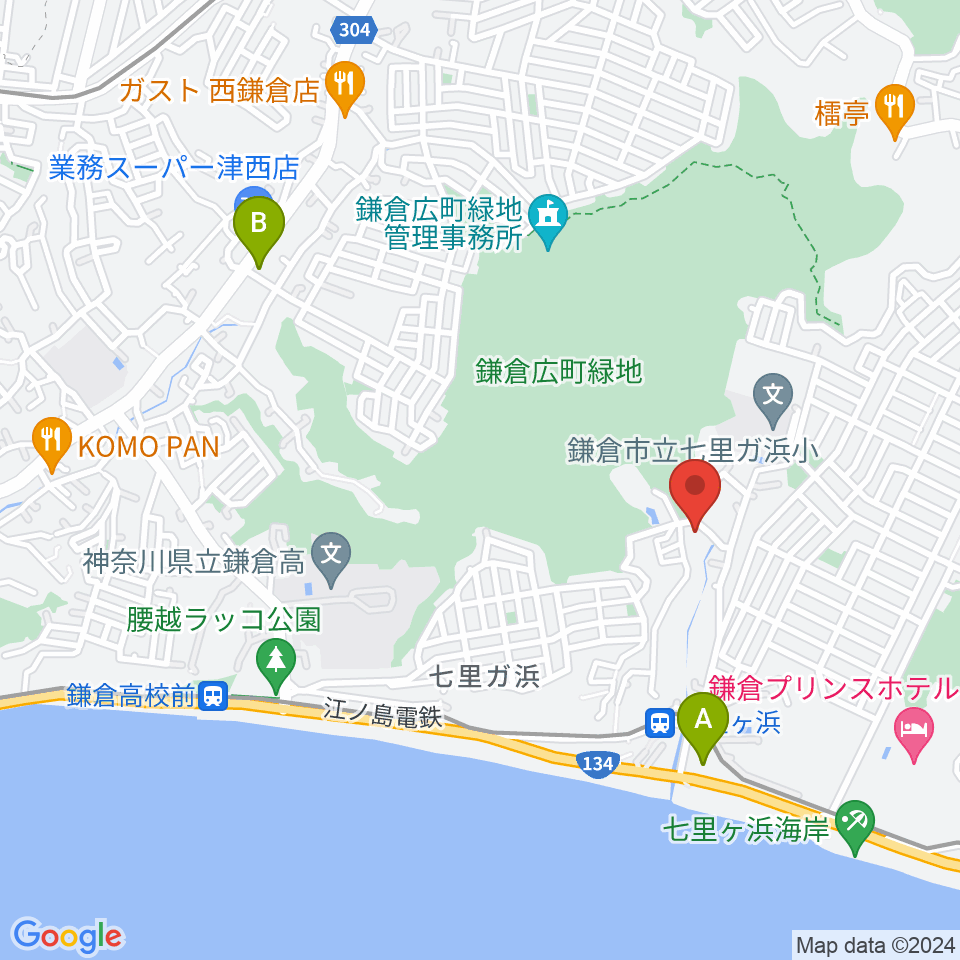 ウクレレスタジオ七里ケ浜周辺のコンビニエンスストア一覧地図
