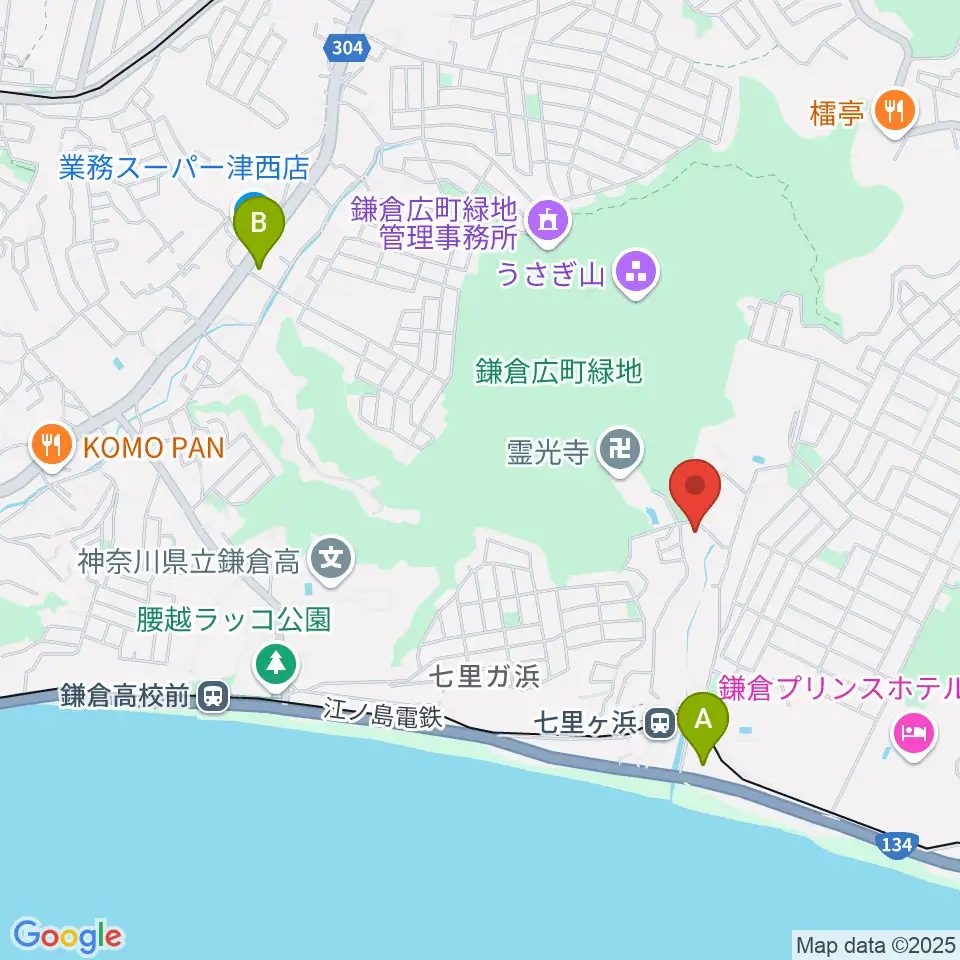 ウクレレスタジオ七里ケ浜周辺のコンビニエンスストア一覧地図