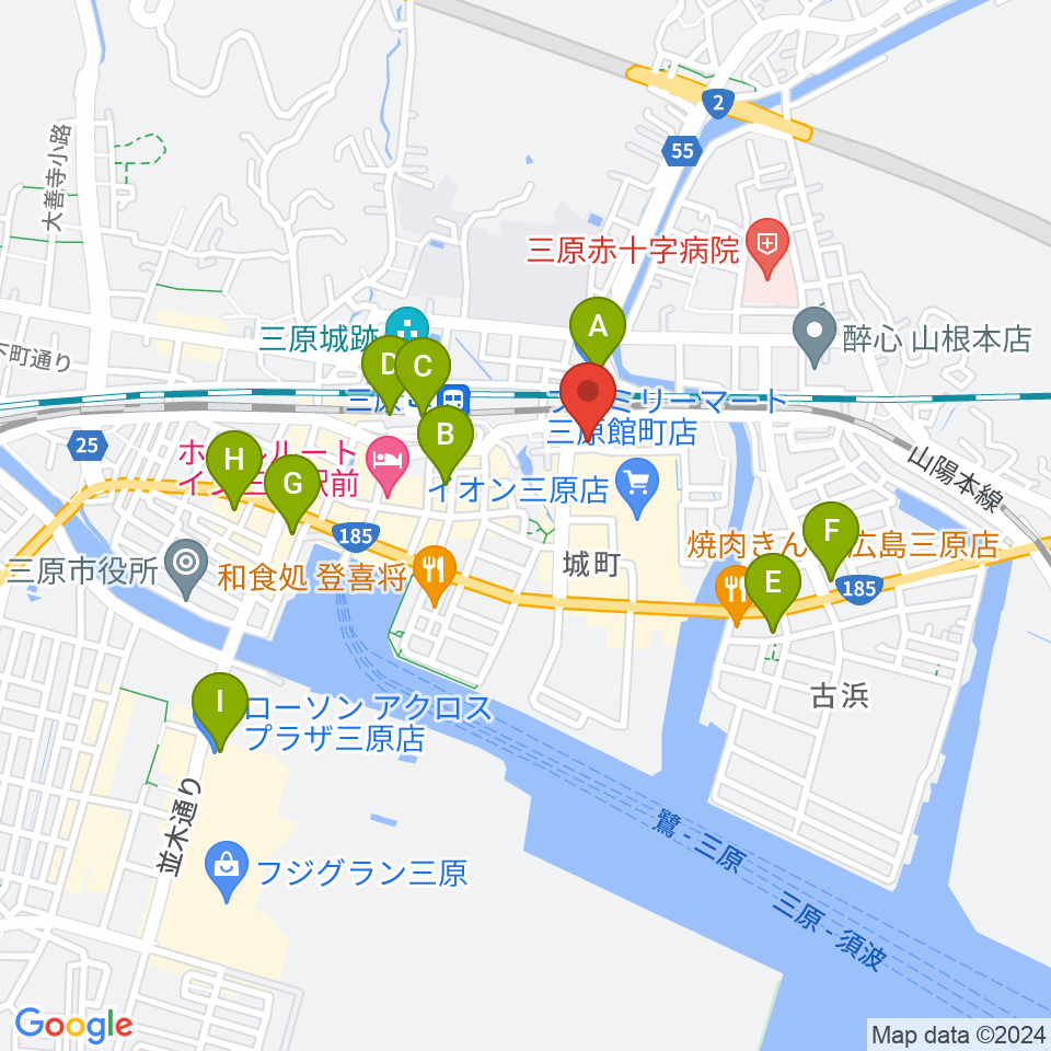 アンリミテッド三原店周辺のコンビニエンスストア一覧地図