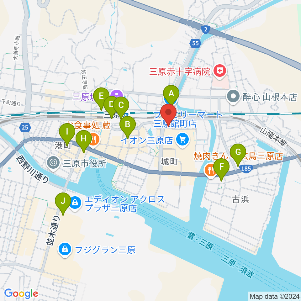 アンリミテッド三原店周辺のコンビニエンスストア一覧地図