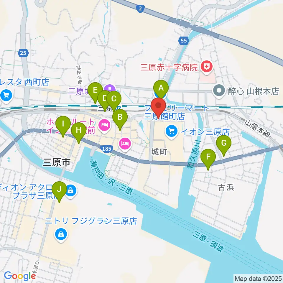 アンリミテッド三原店周辺のコンビニエンスストア一覧地図