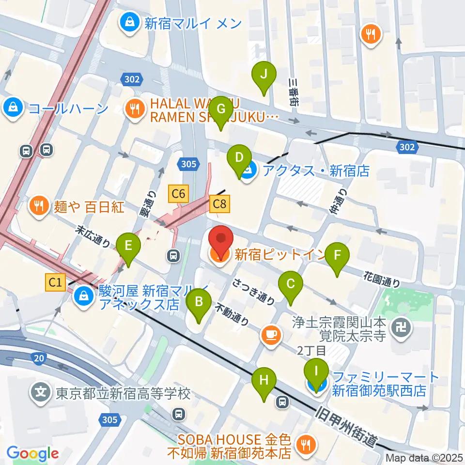 ヤナギサワ・クロッシュ周辺のコンビニエンスストア一覧地図