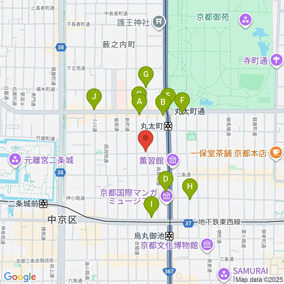 ユリ楽器周辺のコンビニエンスストア一覧地図