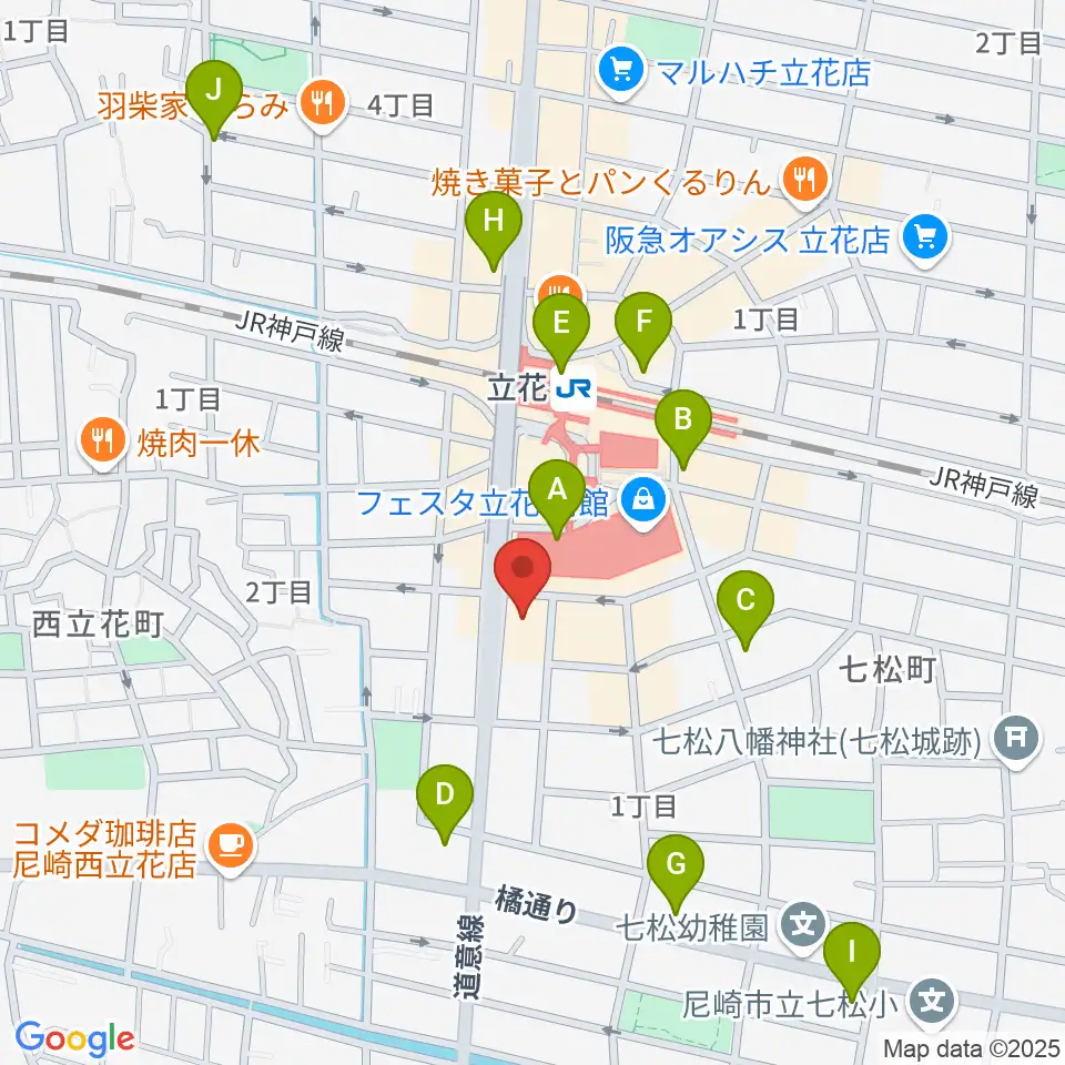 福永管楽器 ハーモニー楽器周辺のコンビニエンスストア一覧地図