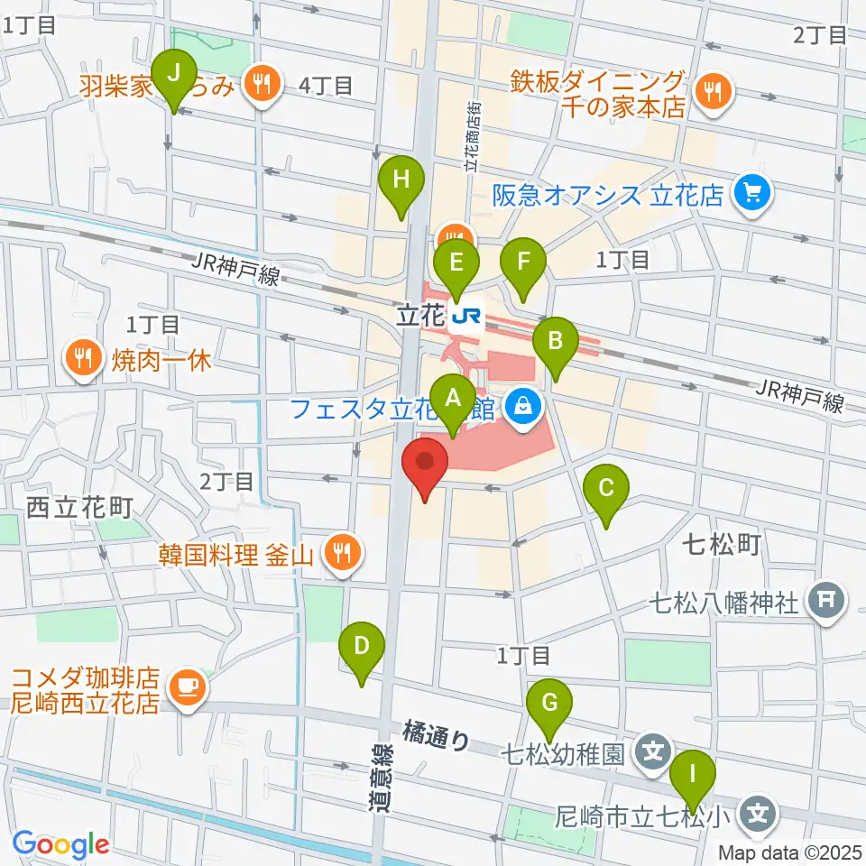 福永管楽器 ハーモニー楽器周辺のコンビニエンスストア一覧地図