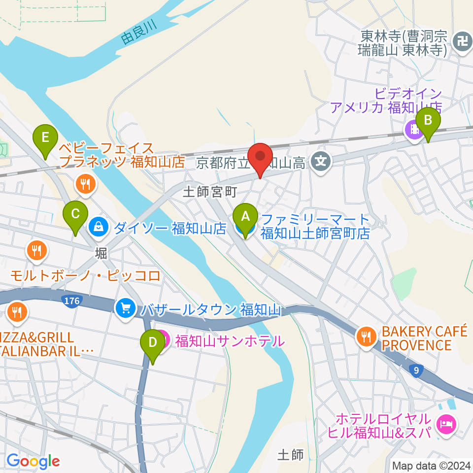 光陽堂 福知山本店周辺のコンビニエンスストア一覧地図