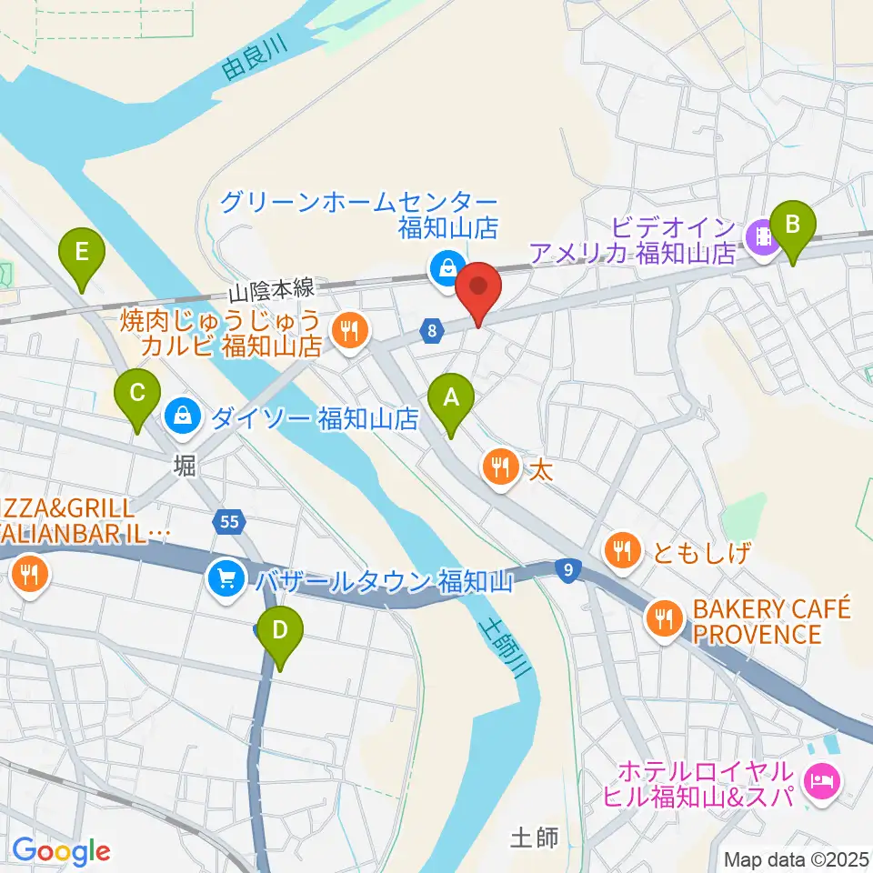 光陽堂 福知山本店周辺のコンビニエンスストア一覧地図