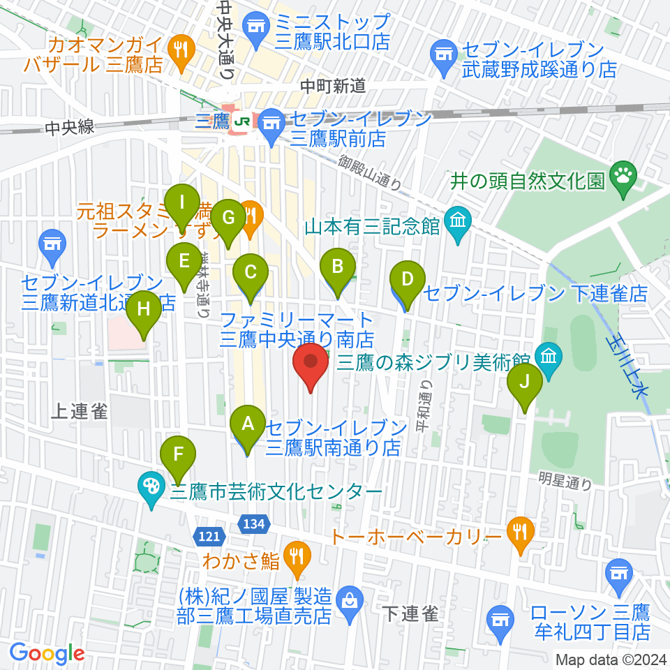 コントラバス専門店アット周辺のコンビニエンスストア一覧地図