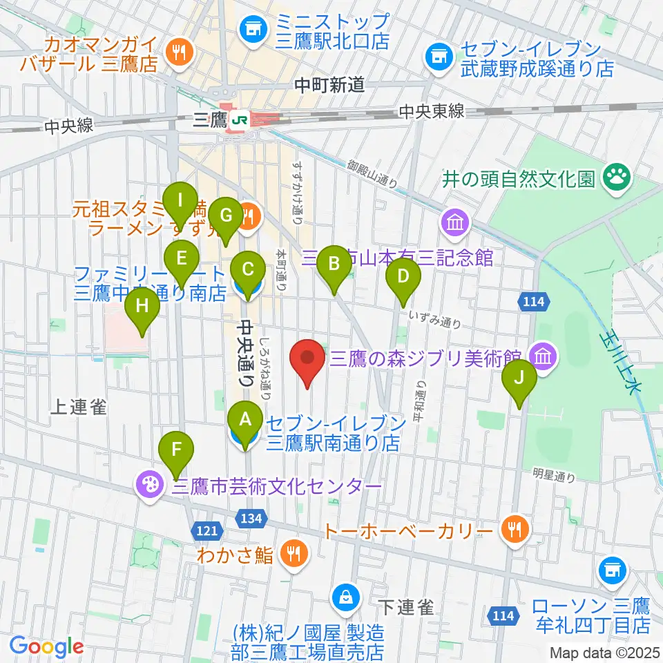 コントラバス専門店アット周辺のコンビニエンスストア一覧地図