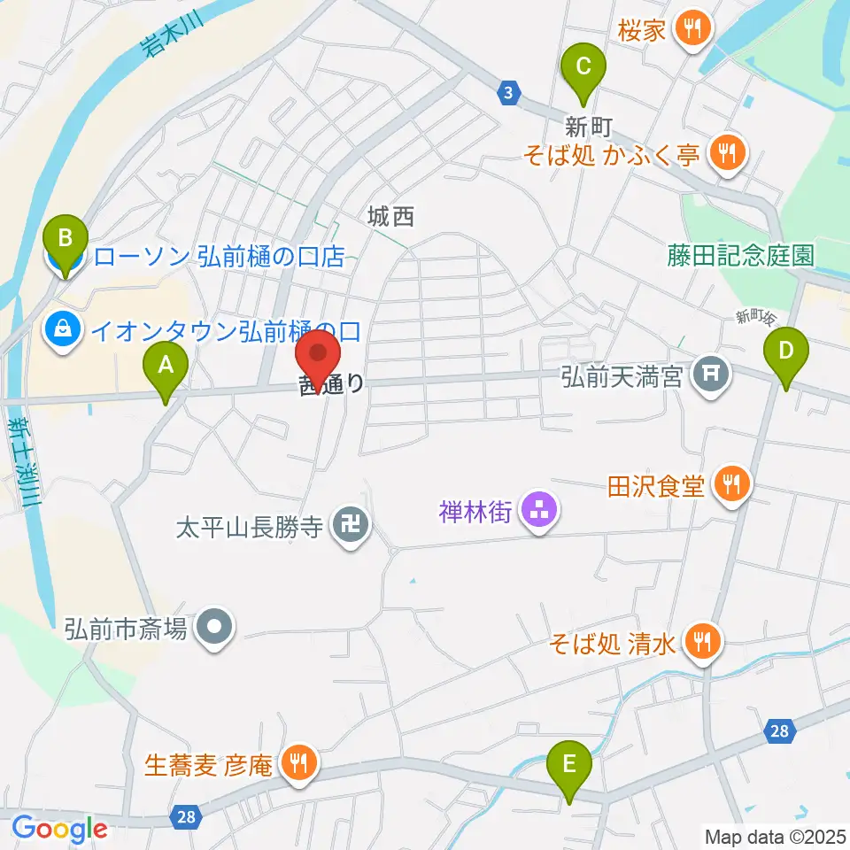 津軽三味線 まんじ三味線店周辺のコンビニエンスストア一覧地図