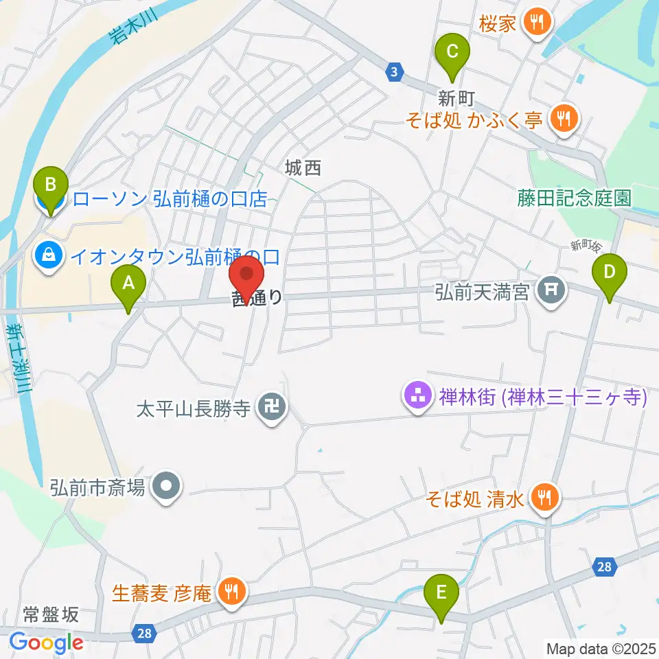 津軽三味線 まんじ三味線店周辺のコンビニエンスストア一覧地図