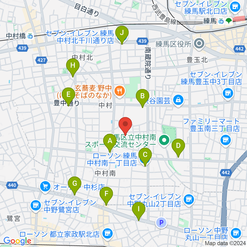 夢弦堂周辺のコンビニエンスストア一覧地図