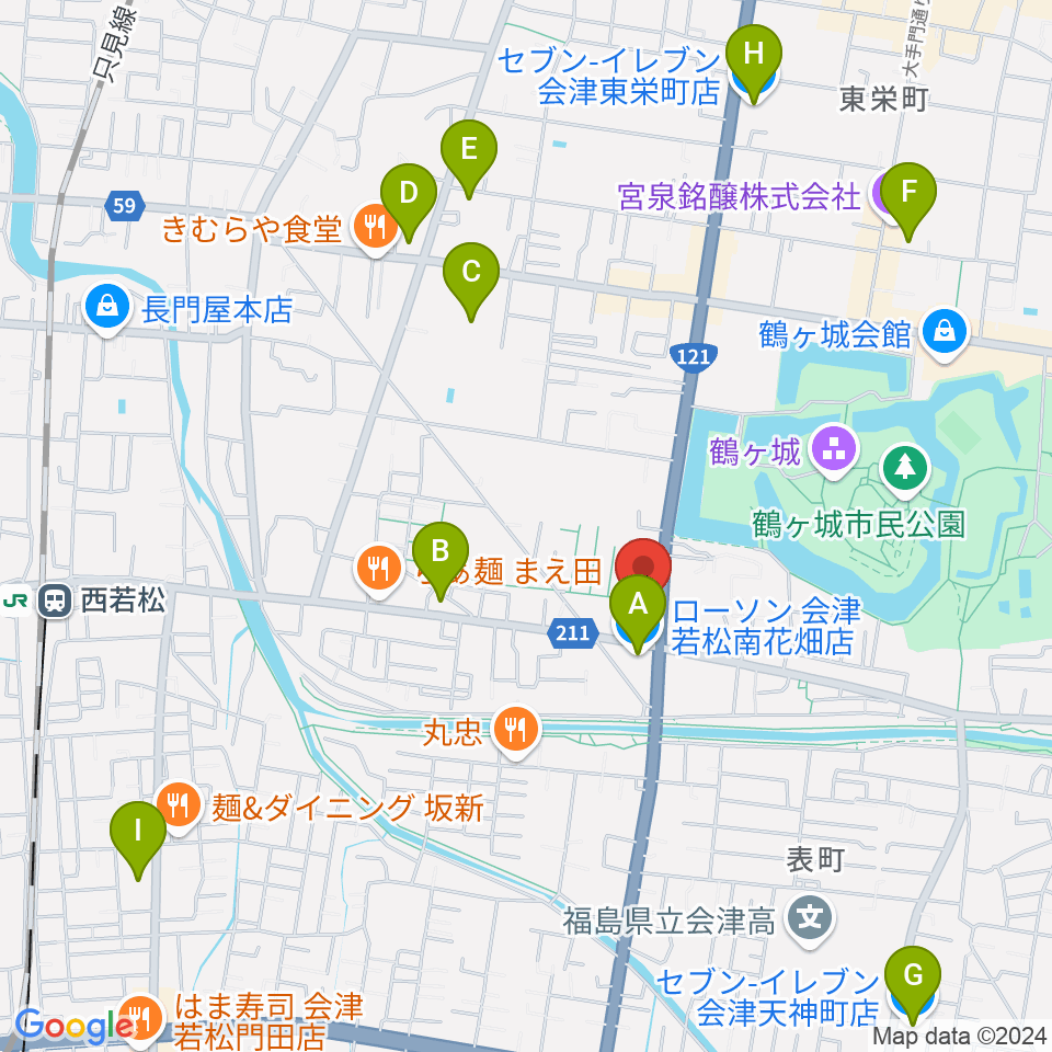 MUSIC PLAZA 白水堂周辺のコンビニエンスストア一覧地図