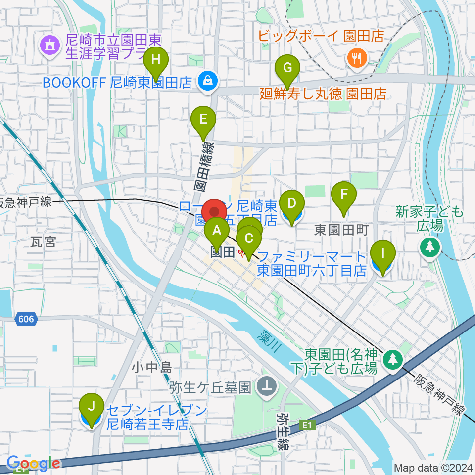 夢羽工房周辺のコンビニエンスストア一覧地図