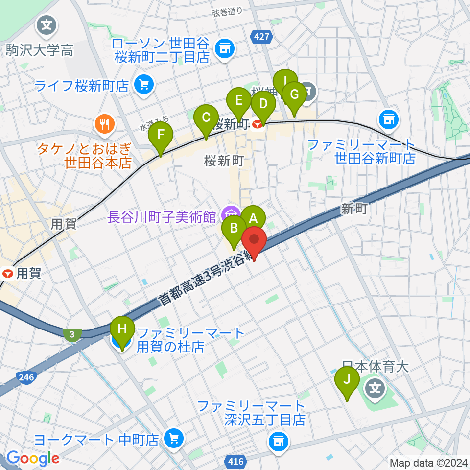 スタジオジャイヴ周辺のコンビニエンスストア一覧地図