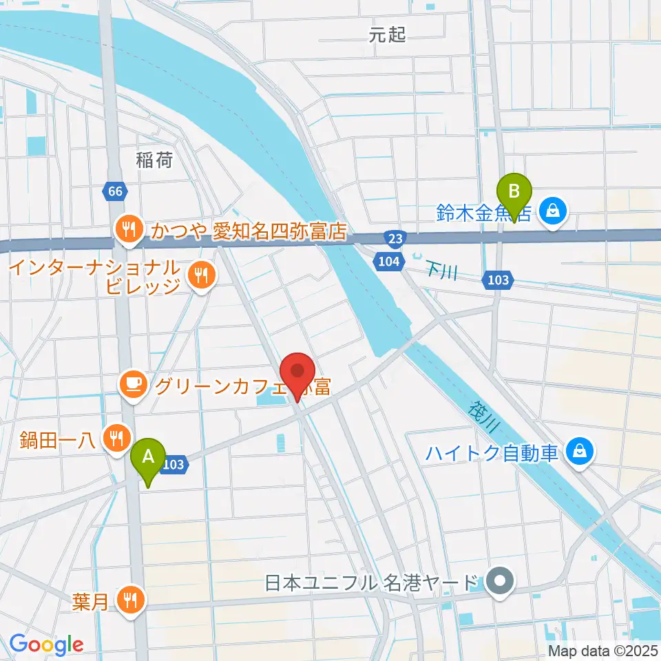 ギター工房フォーエム周辺のコンビニエンスストア一覧地図