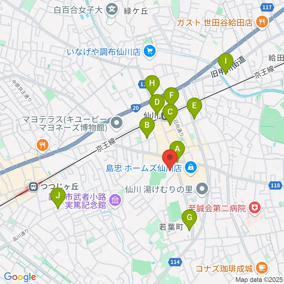 桐朋学園大学音楽学部周辺のコンビニエンスストア一覧地図