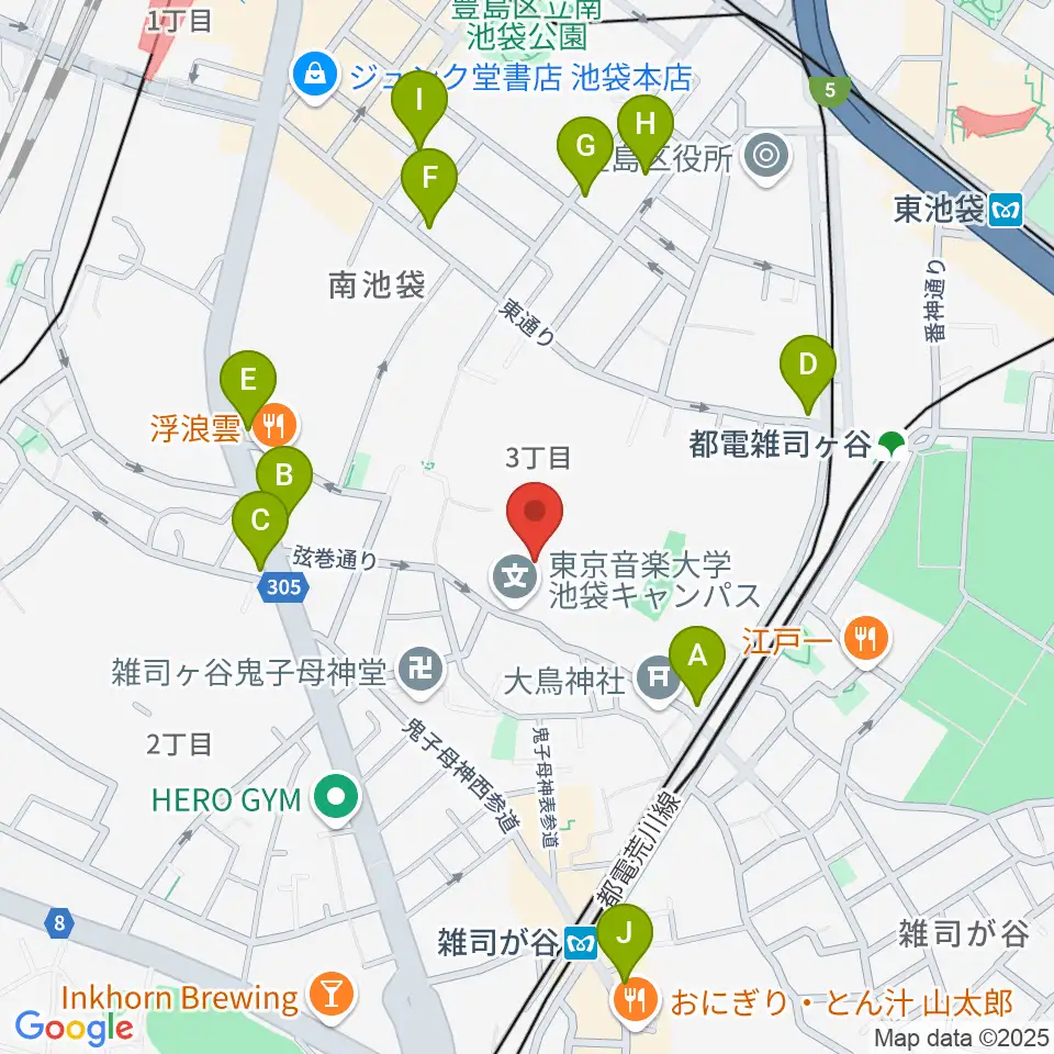 東京音楽大学付属高等学校周辺のコンビニエンスストア一覧地図