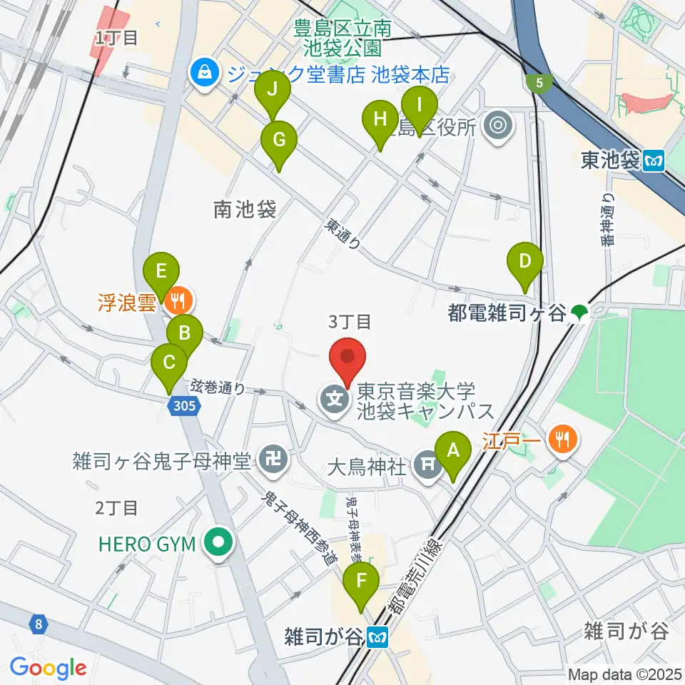 東京音楽大学付属高等学校周辺のコンビニエンスストア一覧地図