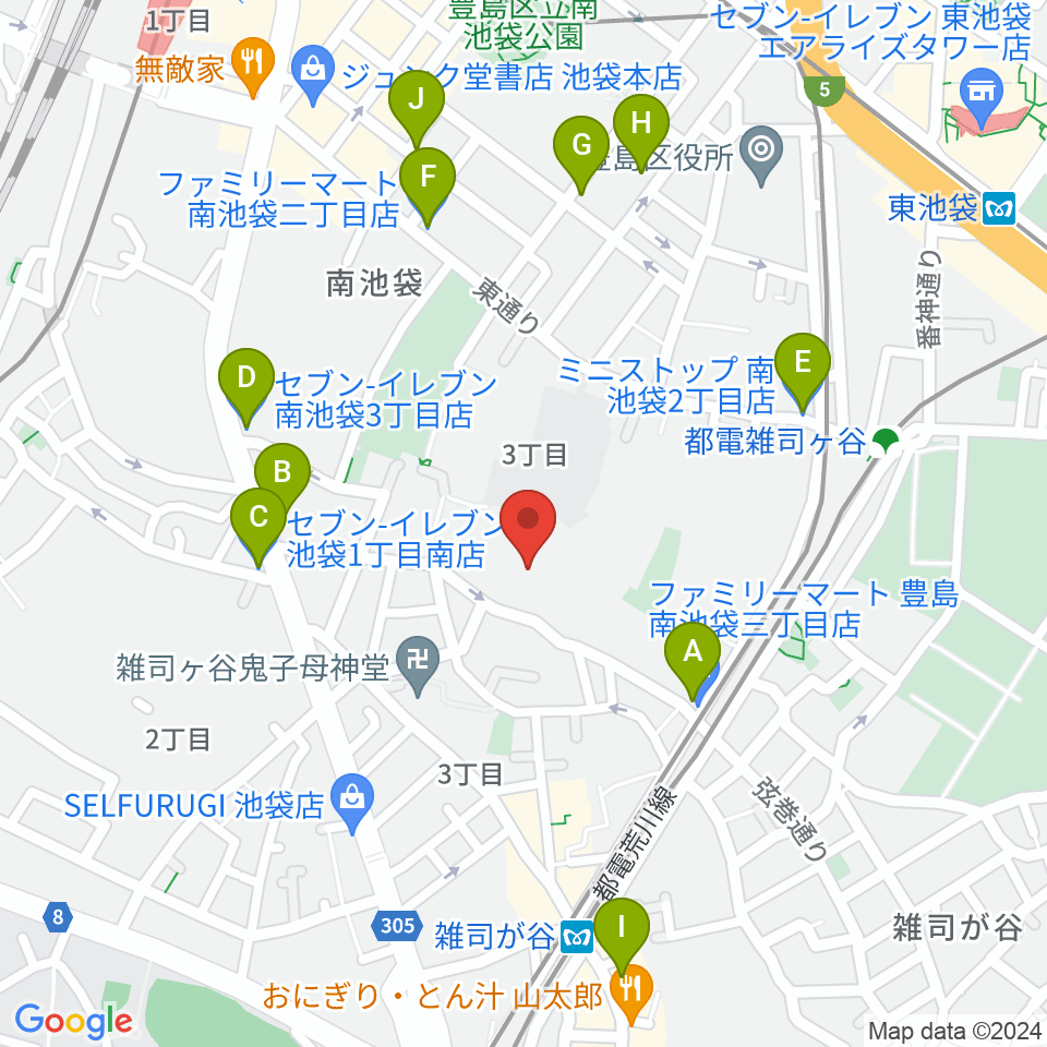 東京音楽大学付属音楽教室周辺のコンビニエンスストア一覧地図