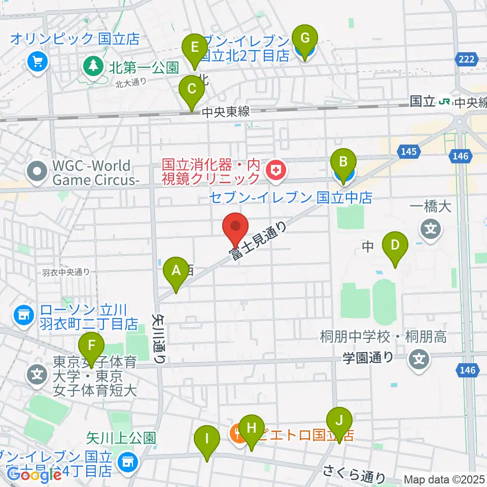 国立音楽大学附属高等学校音楽科周辺のコンビニエンスストア一覧地図
