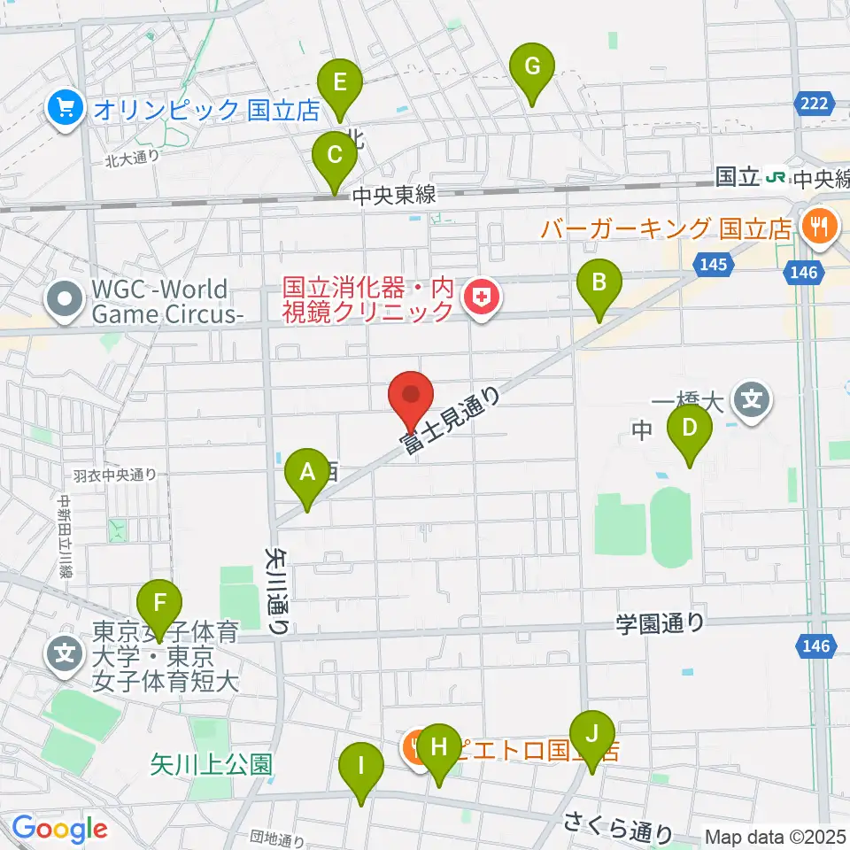 国立音楽大学附属高等学校音楽科周辺のコンビニエンスストア一覧地図