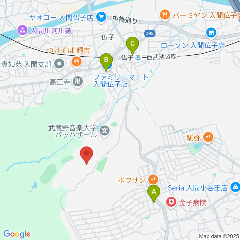 武蔵野音楽大学付属高校音楽科周辺のコンビニエンスストア一覧地図