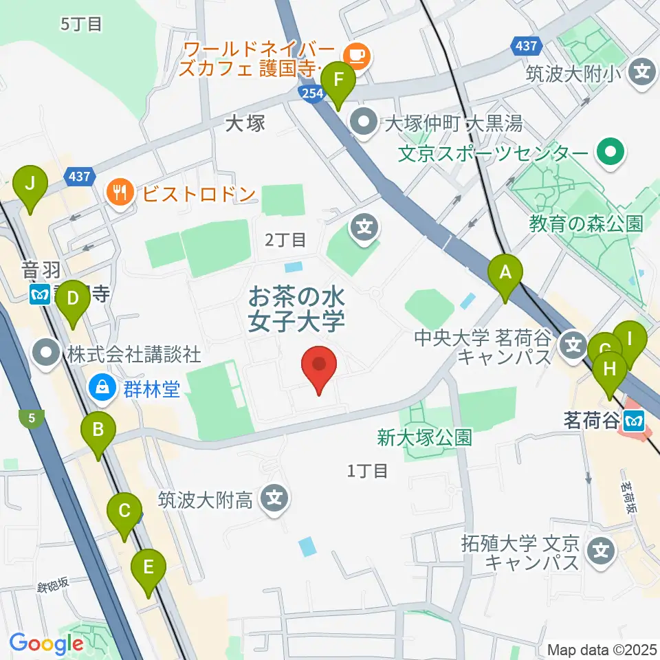 お茶の水女子大学・音楽表現コース周辺のコンビニエンスストア一覧地図