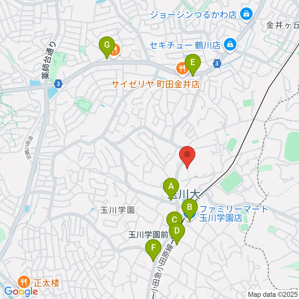 玉川大学芸術学部周辺のコンビニエンスストア一覧地図