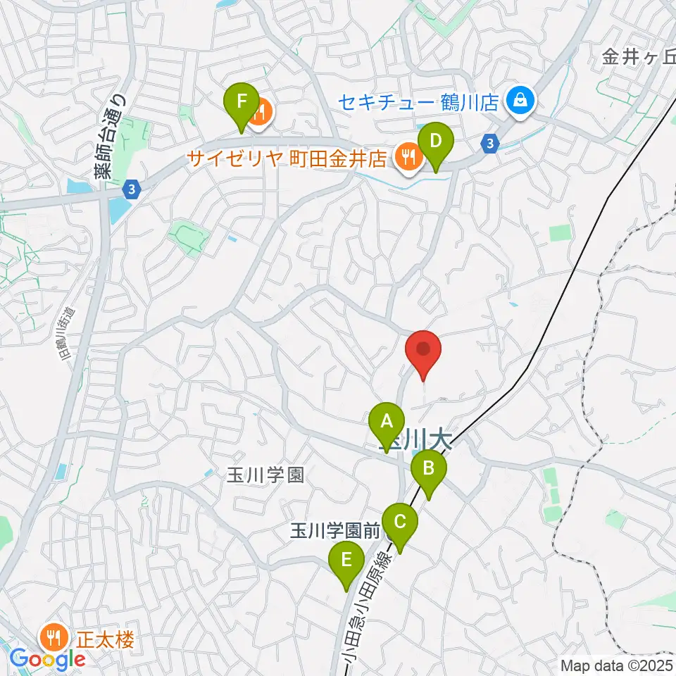 玉川大学芸術学部周辺のコンビニエンスストア一覧地図