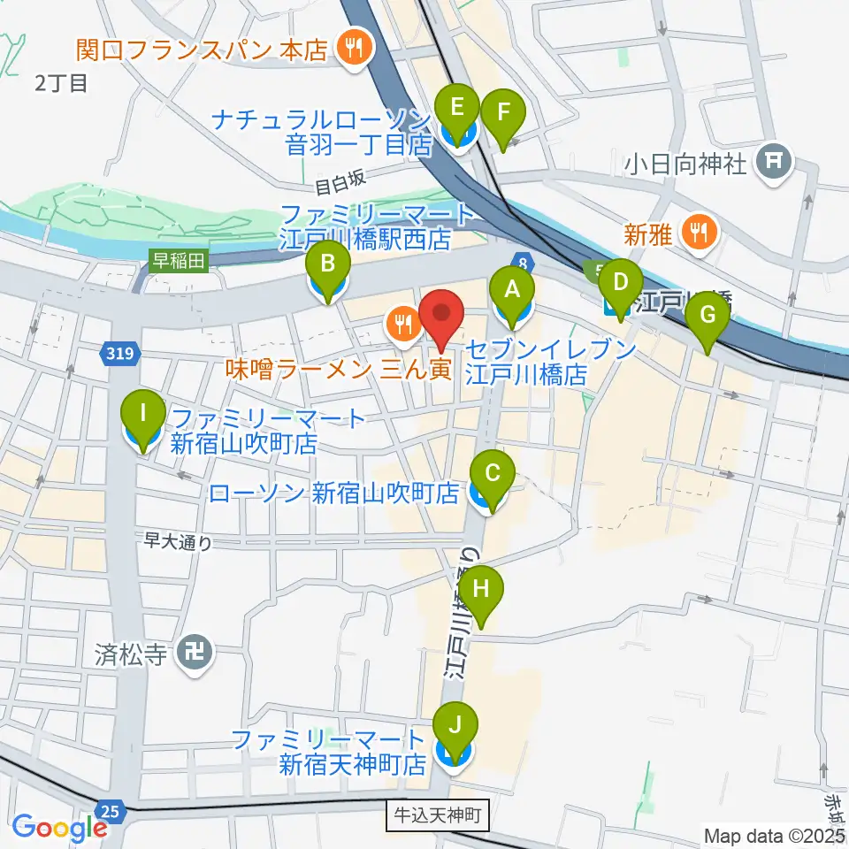 TJK音楽教室周辺のコンビニエンスストア一覧地図