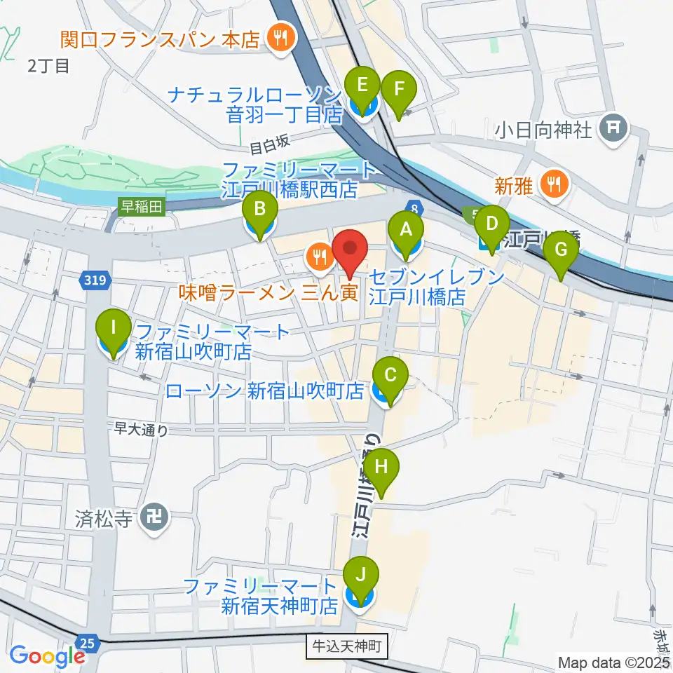 TJK音楽教室周辺のコンビニエンスストア一覧地図