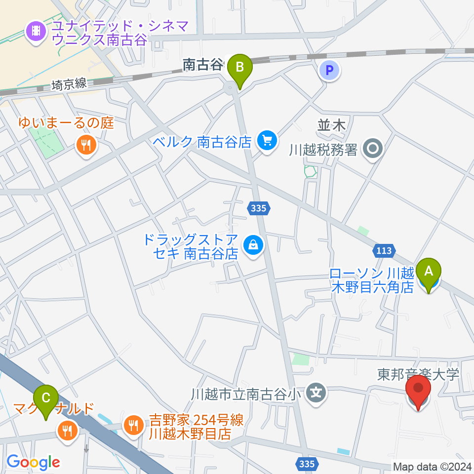 東邦音楽大学周辺のコンビニエンスストア一覧地図