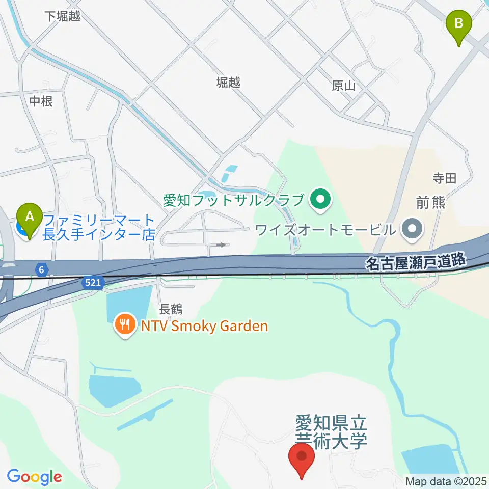 愛知県立芸術大学 音楽学部周辺のコンビニエンスストア一覧地図