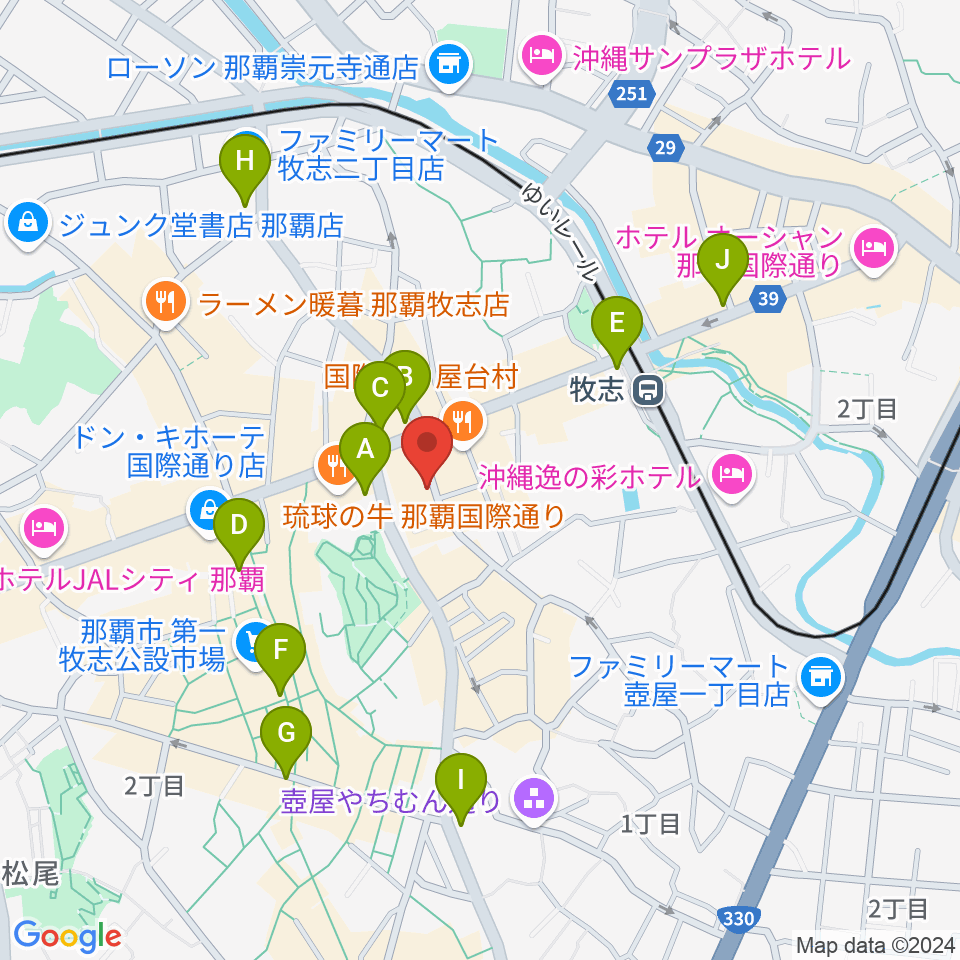 三線専門店ナビィ三線周辺のコンビニエンスストア一覧地図