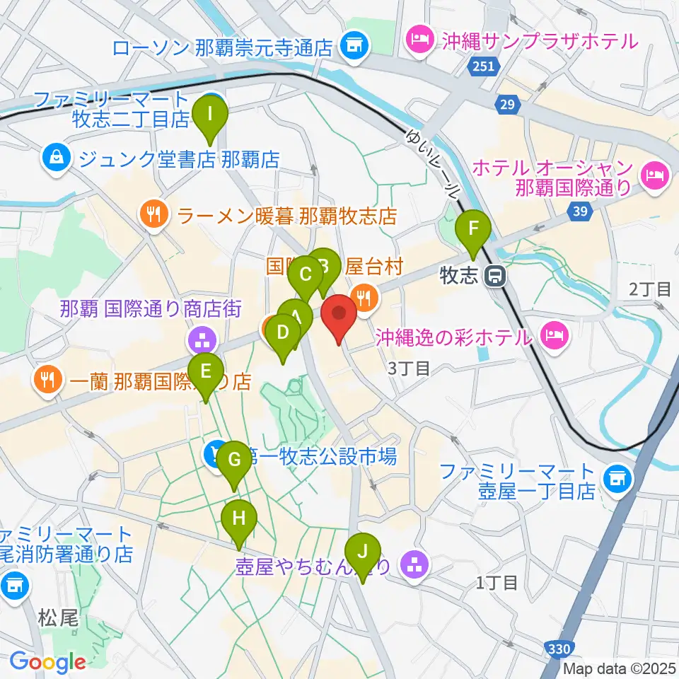 三線専門店ナビィ三線周辺のコンビニエンスストア一覧地図