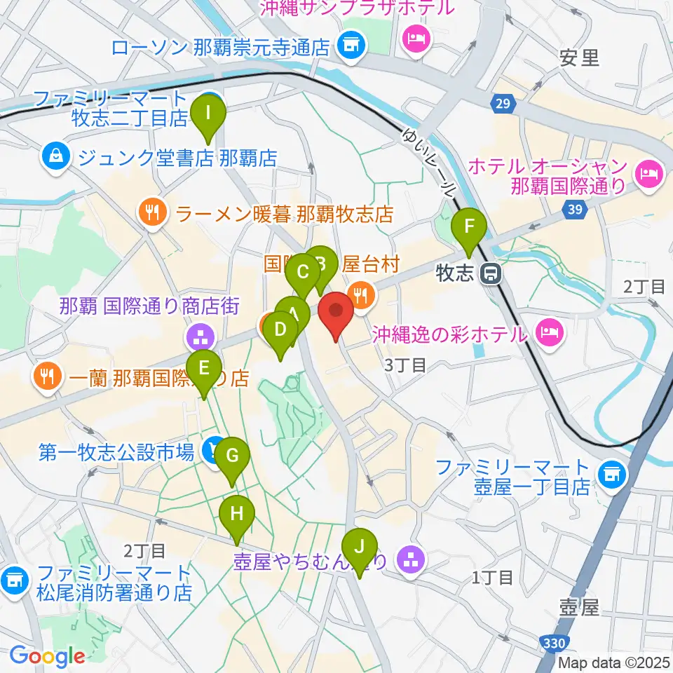 三線専門店ナビィ三線周辺のコンビニエンスストア一覧地図