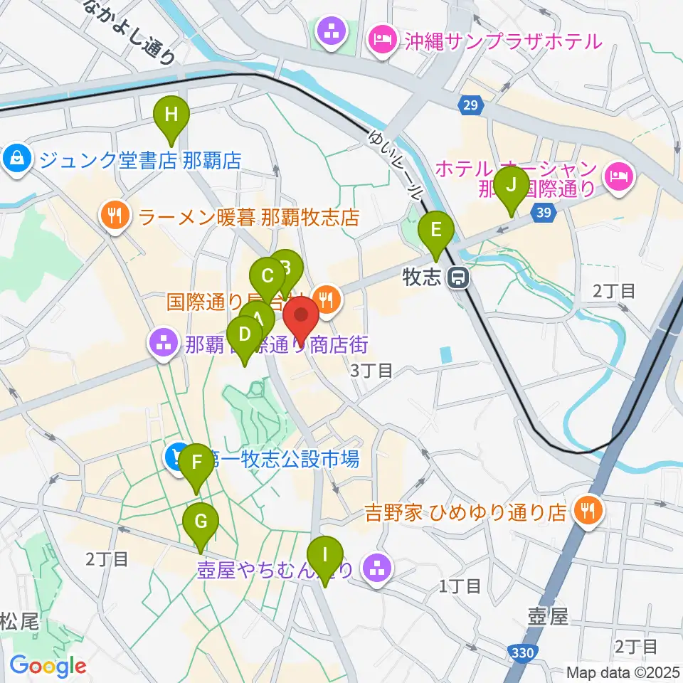 三線専門店ナビィ三線周辺のコンビニエンスストア一覧地図