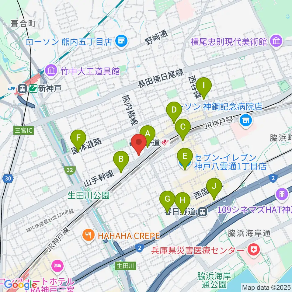 SOAR MUSIC周辺のコンビニエンスストア一覧地図