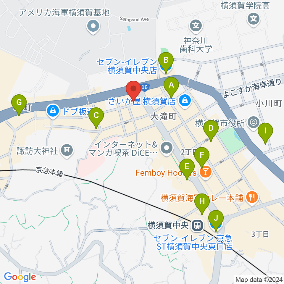 山口楽器店周辺のコンビニエンスストア一覧地図