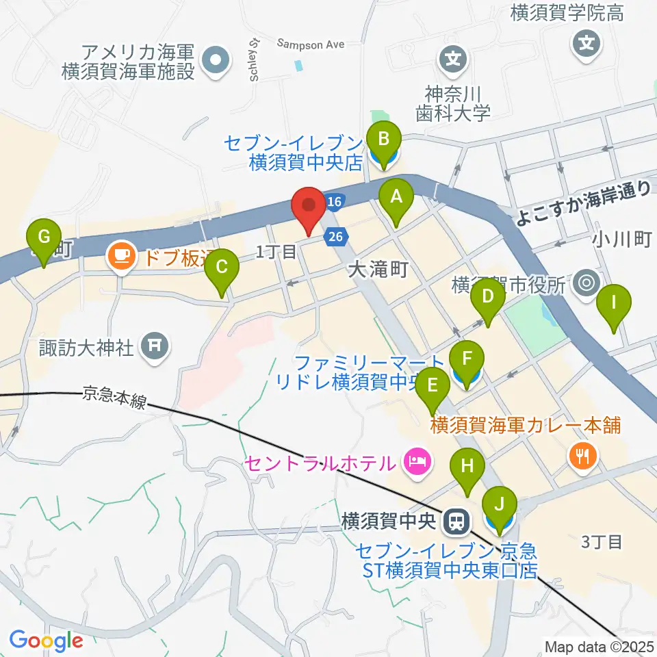 山口楽器店周辺のコンビニエンスストア一覧地図