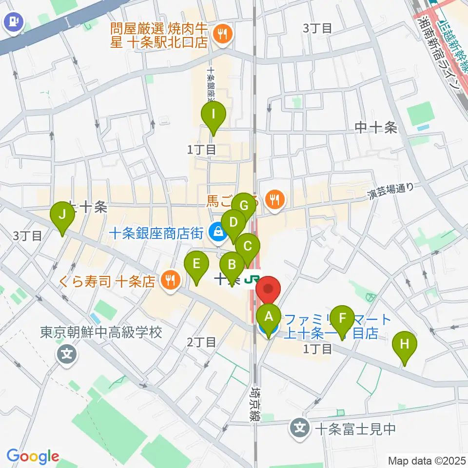 中国屋楽器店周辺のコンビニエンスストア一覧地図