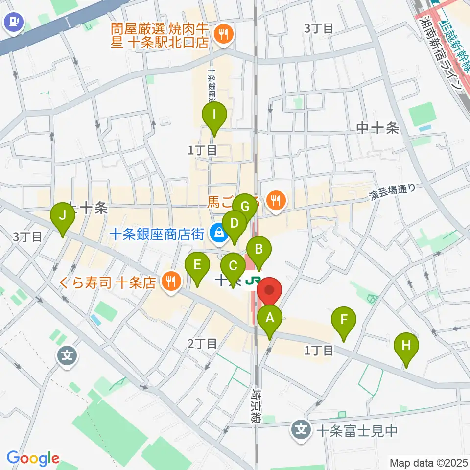 中国屋楽器店周辺のコンビニエンスストア一覧地図