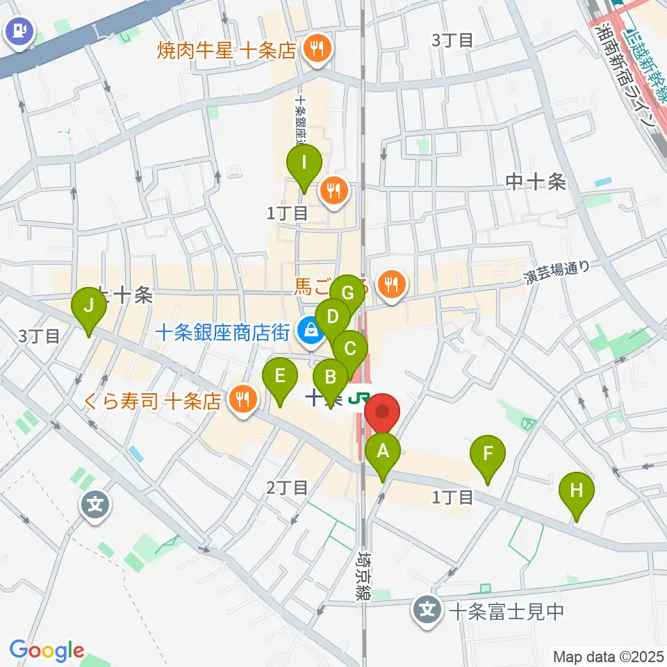 中国屋楽器店周辺のコンビニエンスストア一覧地図