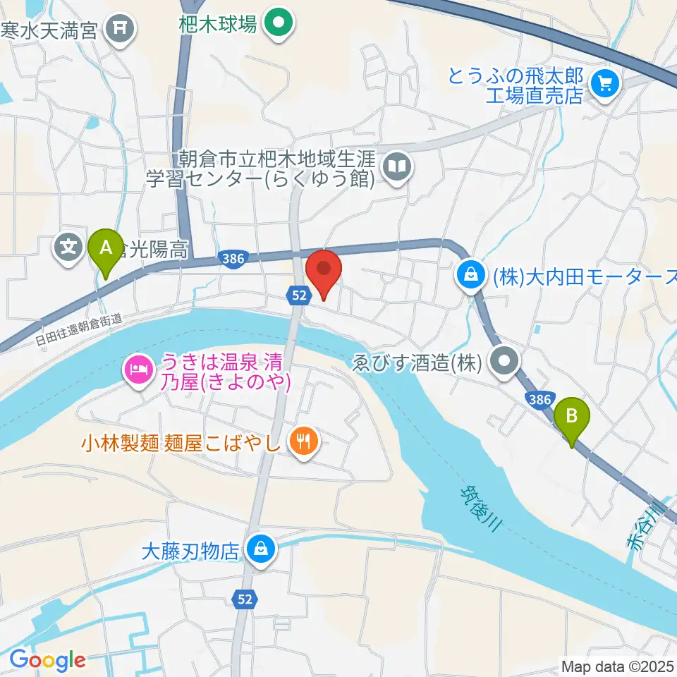 沢田楽器 杷木本店周辺のコンビニエンスストア一覧地図