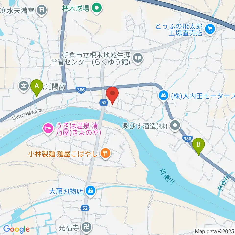沢田楽器 杷木本店周辺のコンビニエンスストア一覧地図