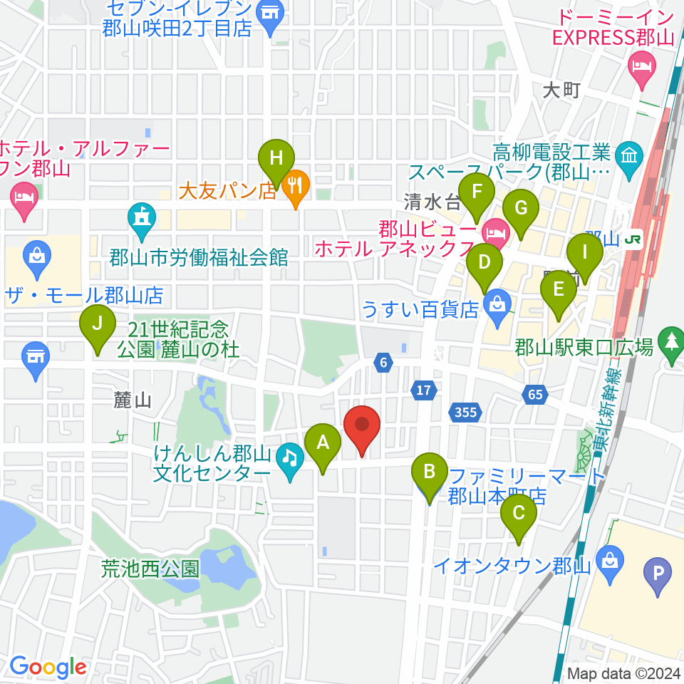 NOA楽器周辺のコンビニエンスストア一覧地図