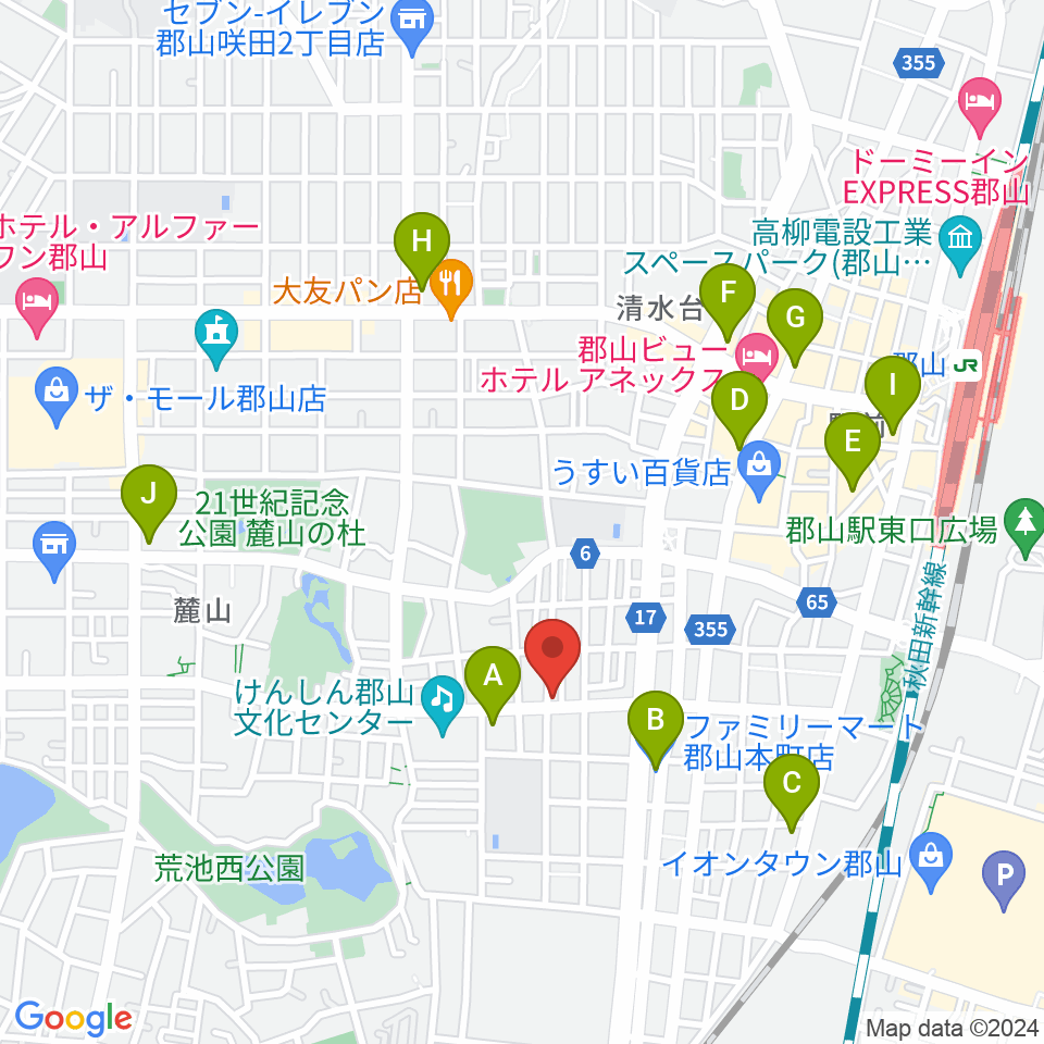 NOA楽器周辺のコンビニエンスストア一覧地図